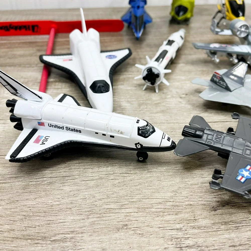 Toy Aircraft Lot Air Hogs NASA Space Shuttle USAF Jets Helicopters Police Van